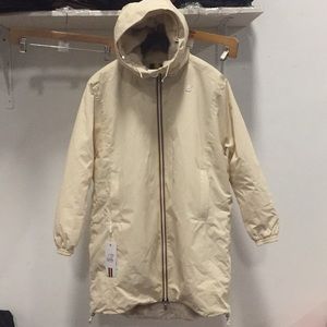 NWT K-Way clelie Nylon FUR BEIGE SWAN 8